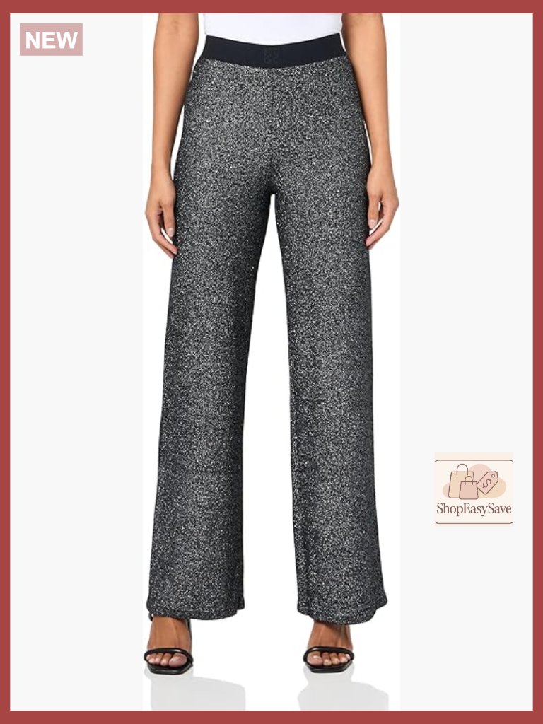 Sequin Wide Leg Pants Elegant Night Out Chic Party Wear Regular Fit